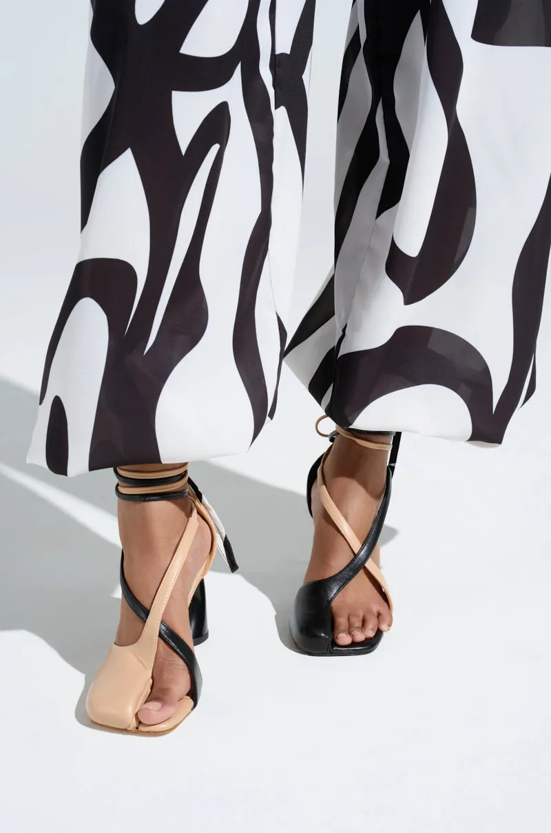 AZALEA WANG ROSENDO TAN AND BLACK WRAP UP CHUNKY PUMP sold by AKIRA product image thumbnail 3