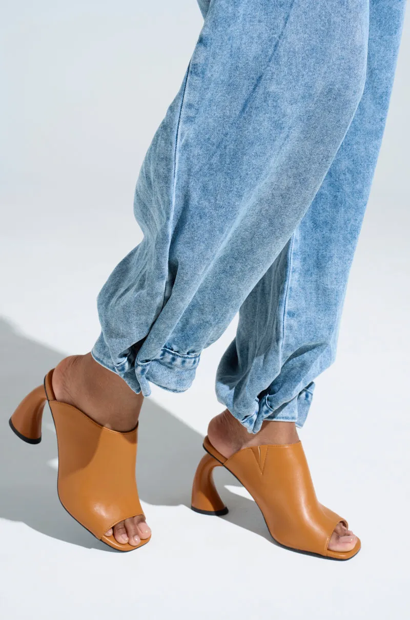 AZALEA WANG TAN SLIP ON MULE SANDAL sold by AKIRA