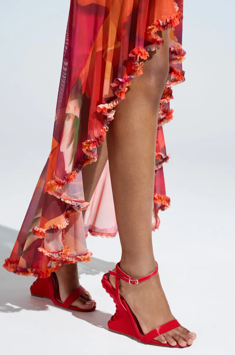 AZALEA WANG SAWNEY RED LACE UP PATENT SANDAL sold by AKIRA product image thumbnail 3