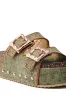 AZALEA WANG OHKAY OLIVE FLATFORM SANDAL sold by AKIRA