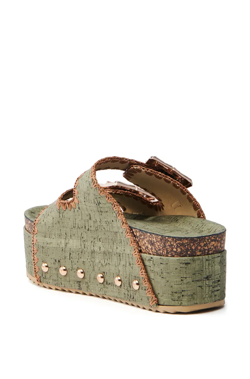 AZALEA WANG OHKAY OLIVE FLATFORM SANDAL sold by AKIRA product image thumbnail 4