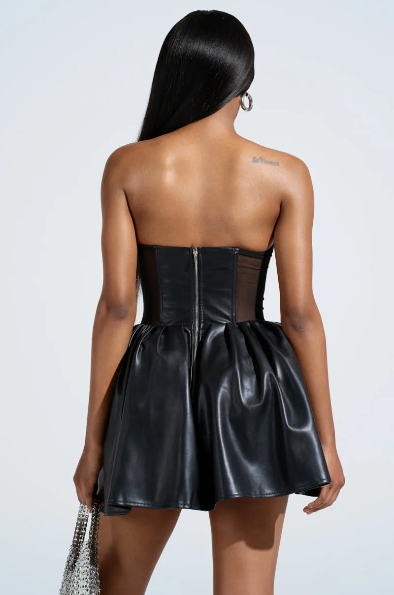 QUEEN OF IT ALL PU MINI DRESS sold by AKIRA product image thumbnail 5