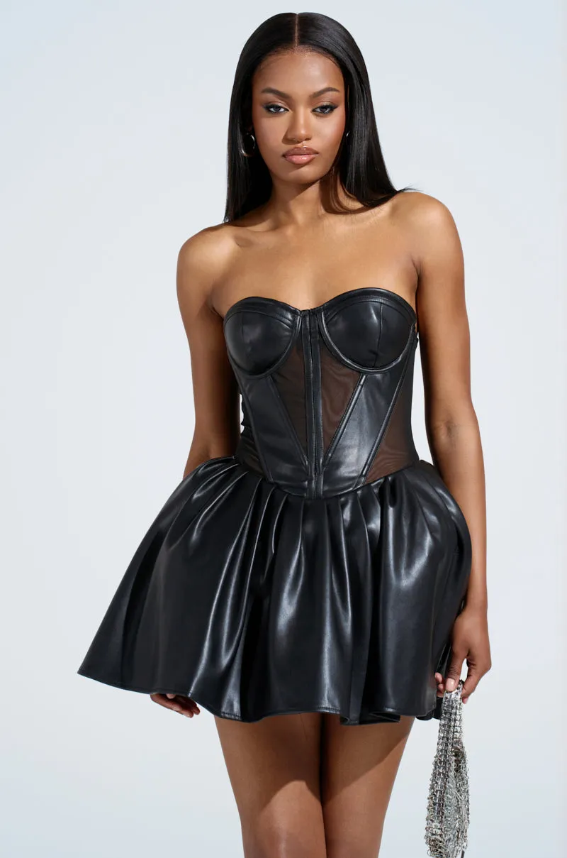 QUEEN OF IT ALL PU MINI DRESS sold by AKIRA product image thumbnail 2