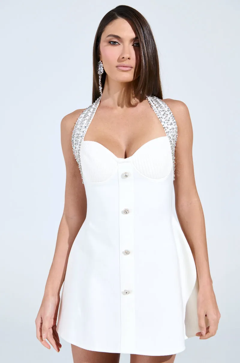TOO HOT FOR YOU BANDAGE MINI DRESS IN WHITE sold by AKIRA product image thumbnail 3