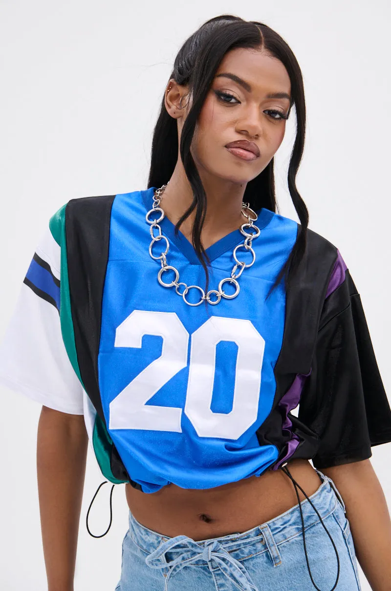 WHAT YOU WORKIN' WITH PATCHWORK JERSEY TOP sold by AKIRA product image thumbnail 2