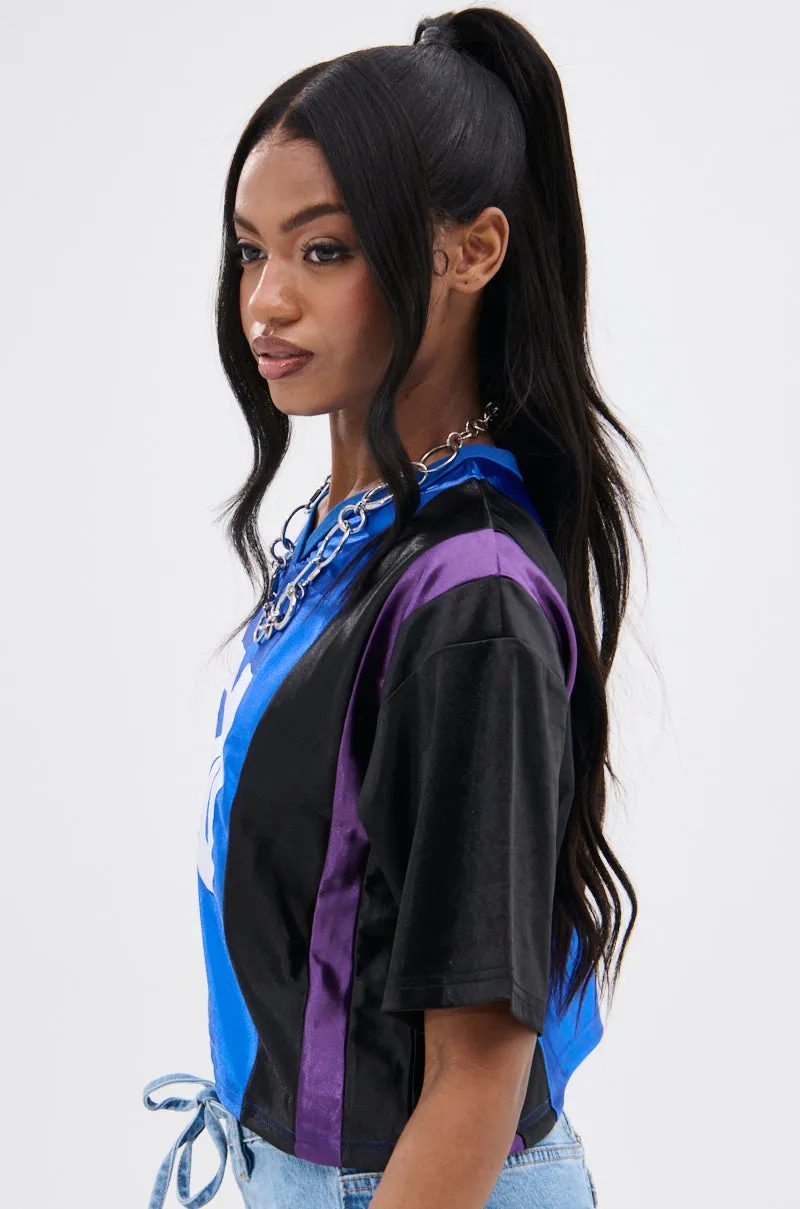 WHAT YOU WORKIN' WITH PATCHWORK JERSEY TOP sold by AKIRA product image thumbnail 5