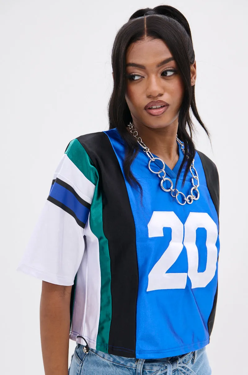 WHAT YOU WORKIN' WITH PATCHWORK JERSEY TOP sold by AKIRA product image thumbnail 4