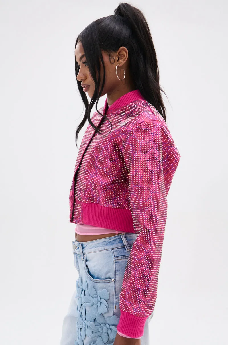 FLEUR RHINESTONE BROCADE BOMBER sold by AKIRA product image thumbnail 5