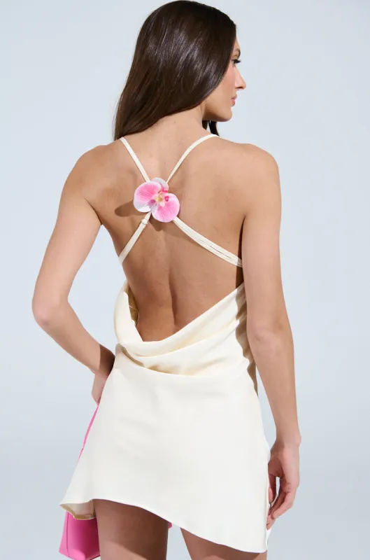 FLOWER POWER SATIN MINI DRESS sold by AKIRA