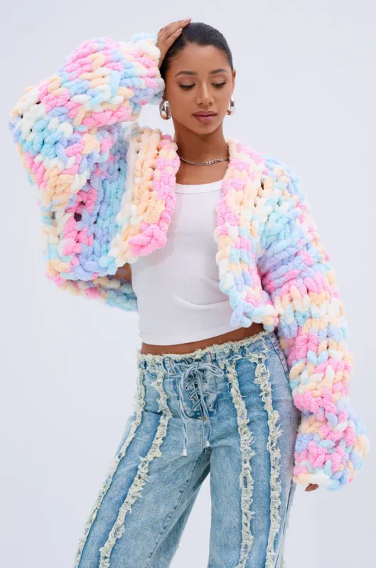 ALIA CHUNKY CHENILLE KNIT CARDIGAN sold by AKIRA