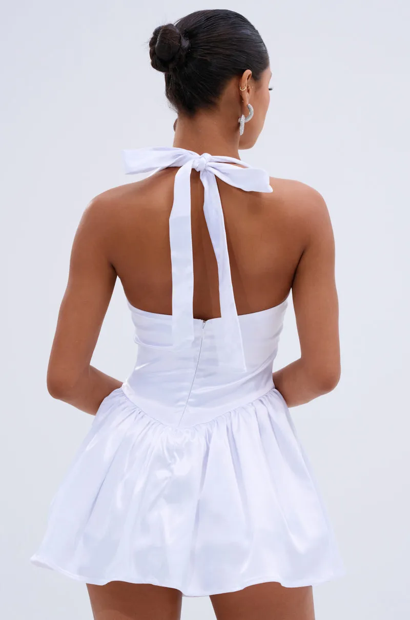 LIKE DAYLIGHT SATIN MINI DRESS IN WHITE sold by AKIRA product image thumbnail 4