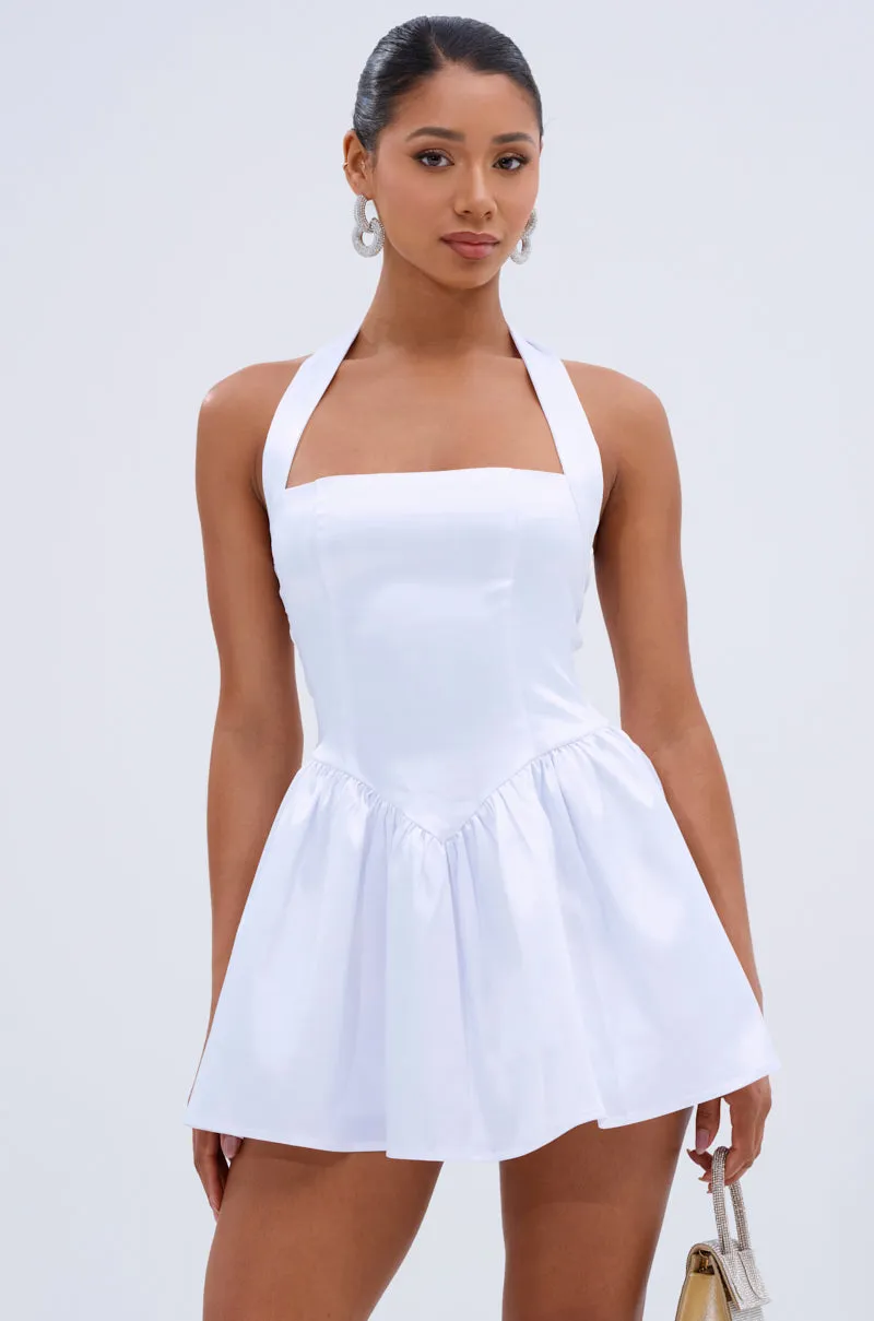LIKE DAYLIGHT SATIN MINI DRESS IN WHITE sold by AKIRA product image thumbnail 2