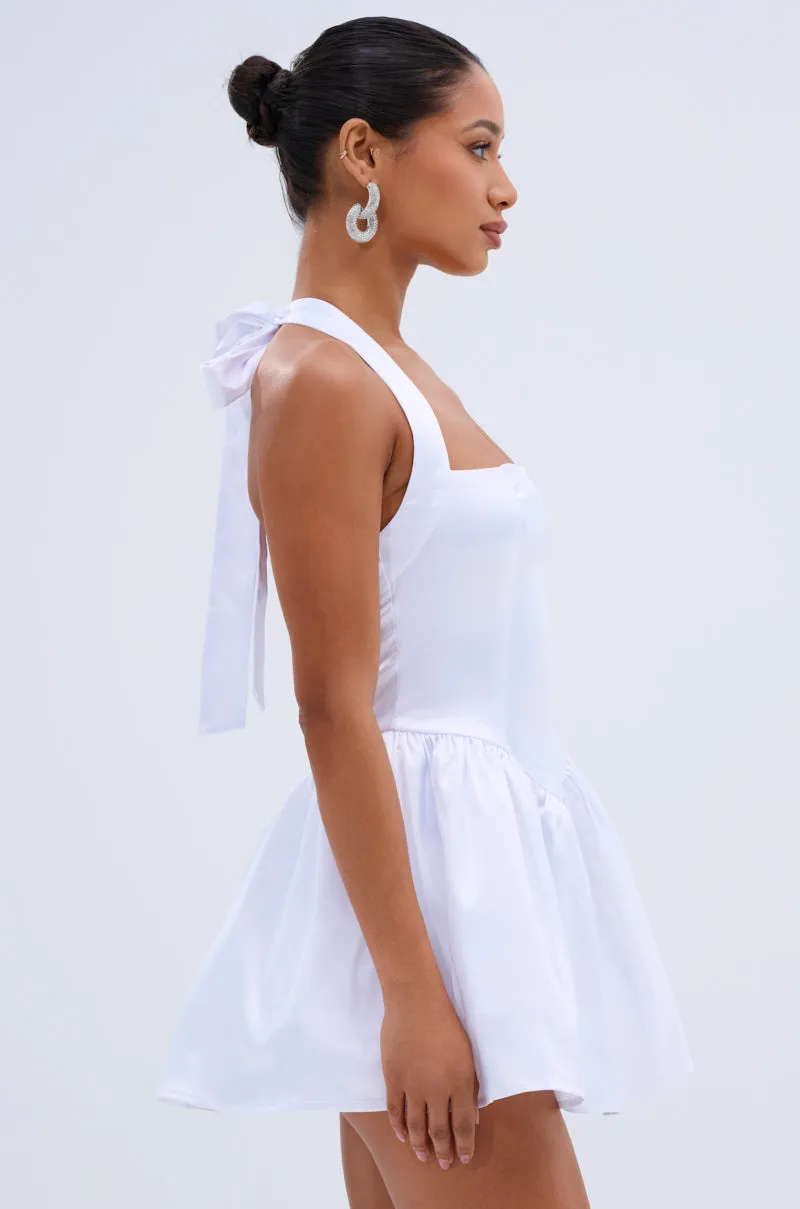 LIKE DAYLIGHT SATIN MINI DRESS IN WHITE sold by AKIRA product image thumbnail 3