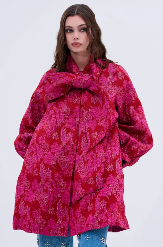 AMALIA TIE NECK TRENCH sold by AKIRA