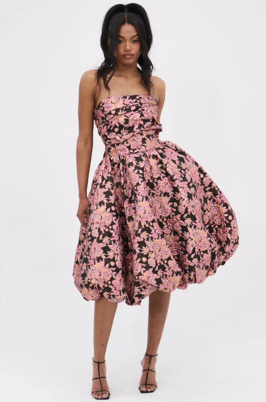 CHARLOTTE BROCADE MIDI DRESS sold by AKIRA