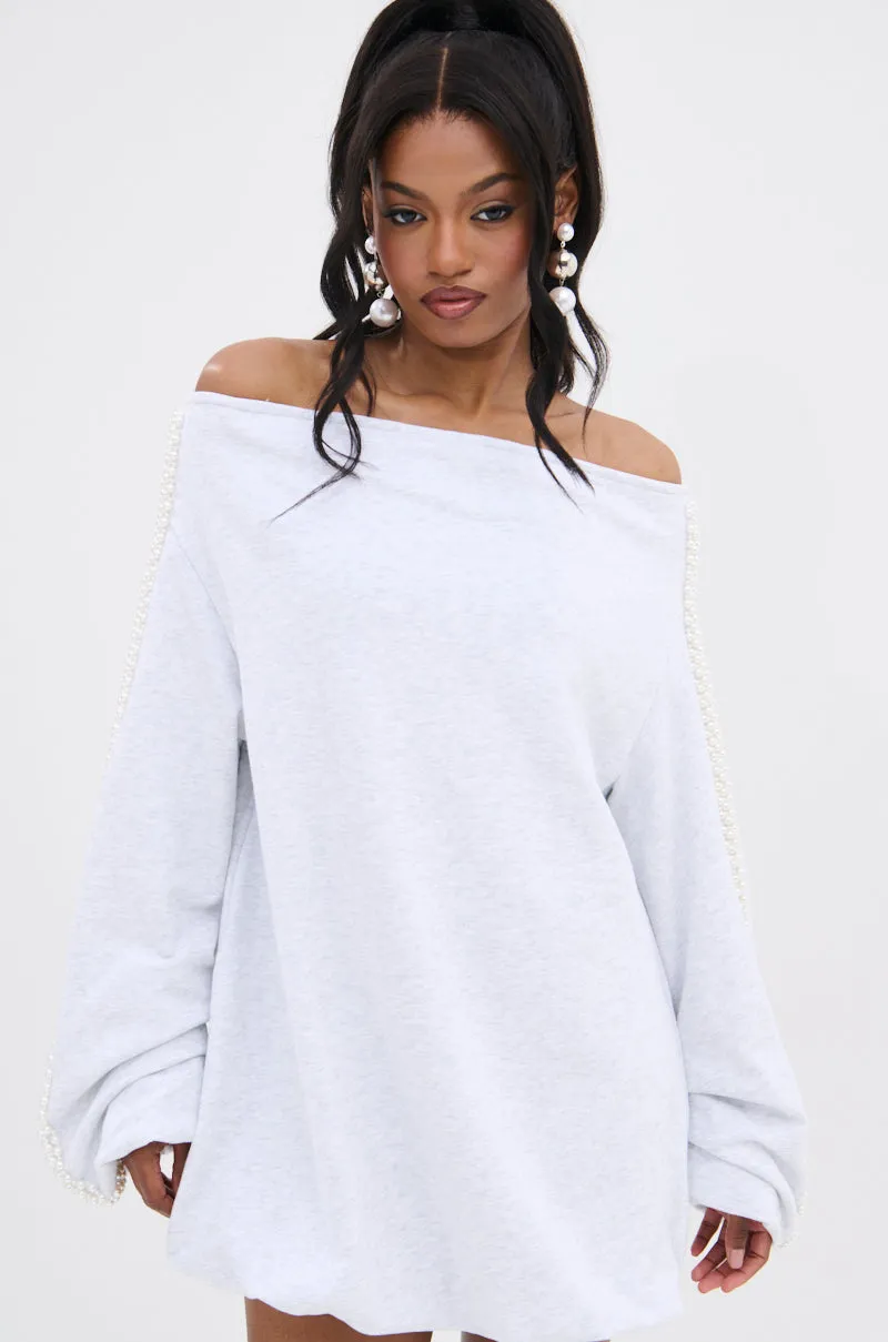 GORGINA OFF THE SHOULDER SWEATSHIRT DRESS sold by AKIRA product image thumbnail 3