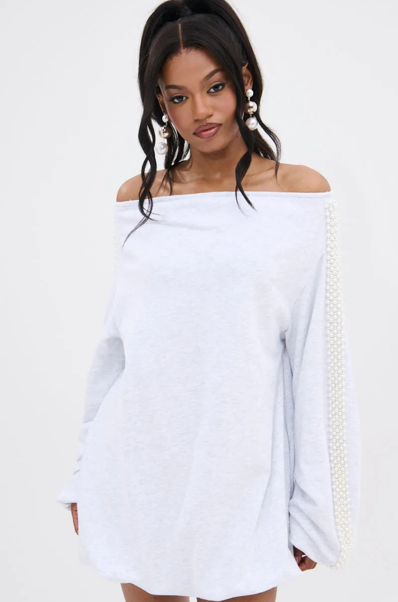 GORGINA OFF THE SHOULDER SWEATSHIRT DRESS sold by AKIRA product image thumbnail 2