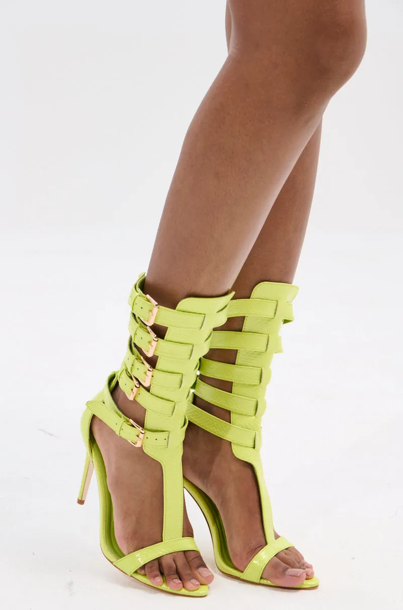 AZALEA WANG CHERELL LIME GLADIATOR SANDAL STILETTO sold by AKIRA product image thumbnail 4
