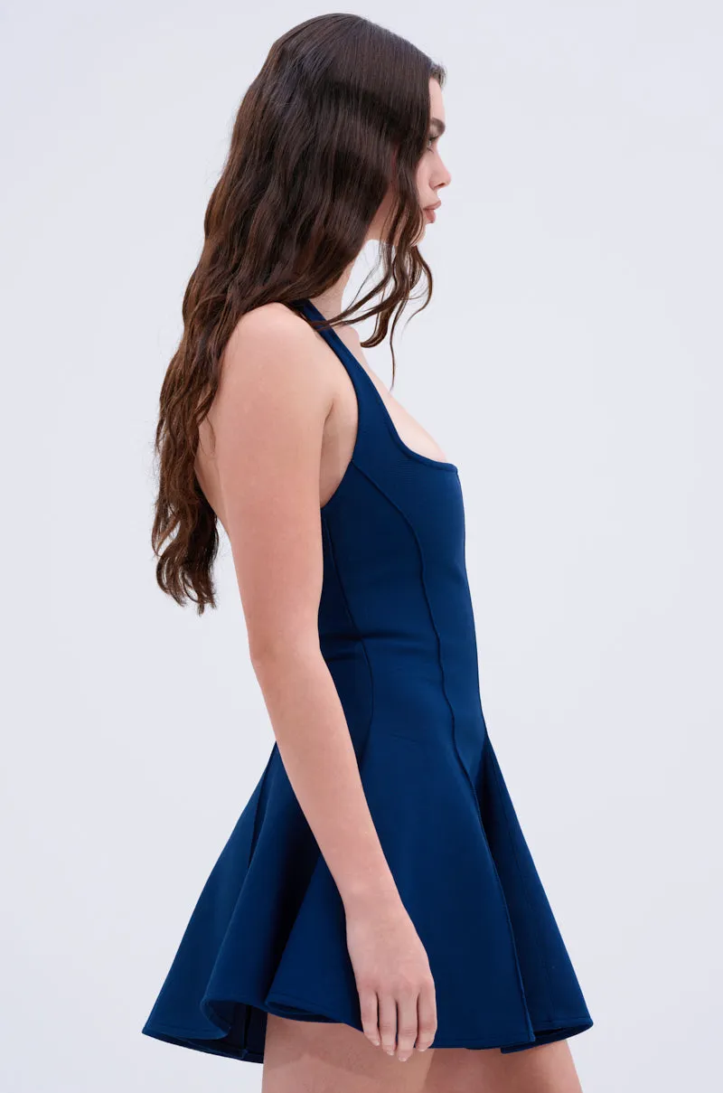 SHE'S A CLASSIC BANDAGE MINI DRESS IN NAVY sold by AKIRA product image thumbnail 4