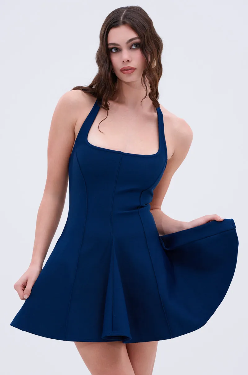 SHE'S A CLASSIC BANDAGE MINI DRESS IN NAVY sold by AKIRA product image thumbnail 3