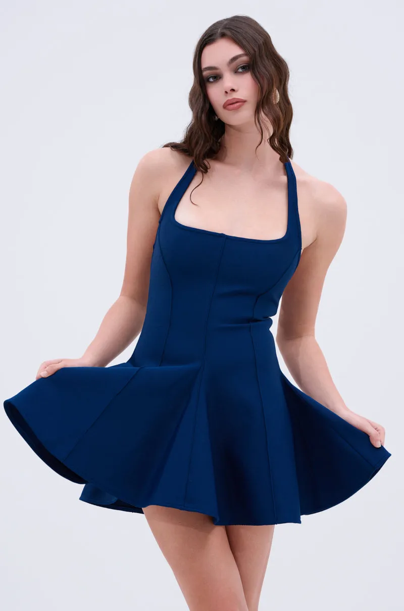 SHE'S A CLASSIC BANDAGE MINI DRESS IN NAVY sold by AKIRA product image thumbnail 2