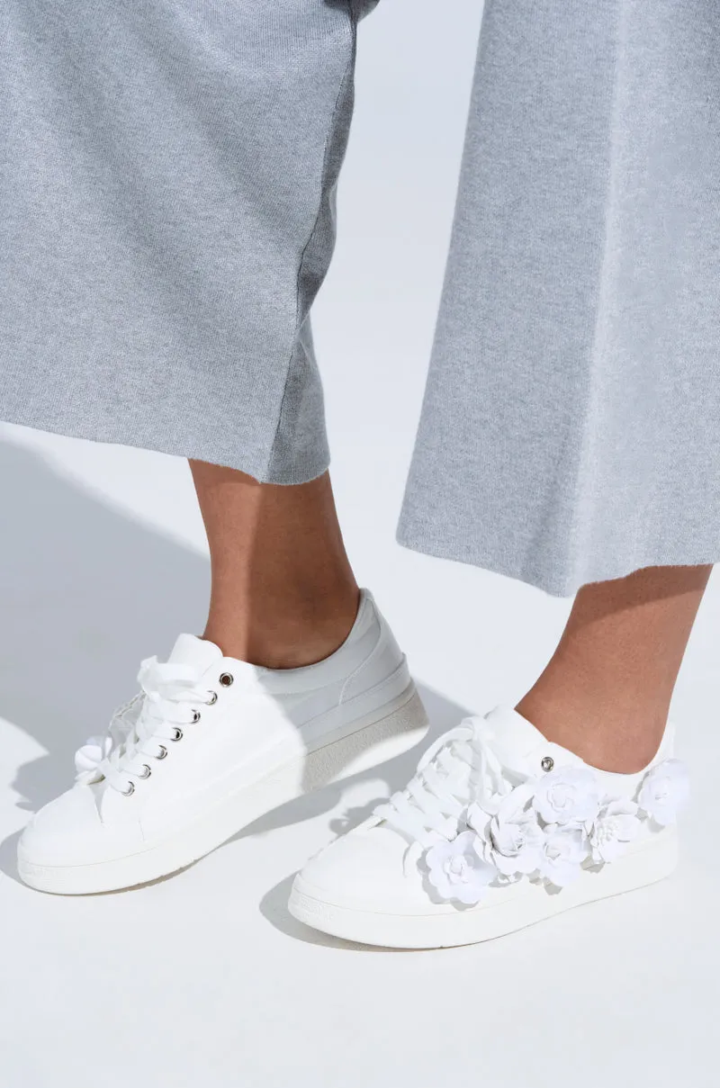 AZALEA WANG CARNATION WHITE FLAT SNEAKER sold by AKIRA