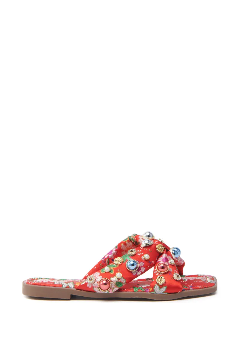 AKIRA RAMSEY RED FLAT SANDAL sold by AKIRA product image thumbnail 3