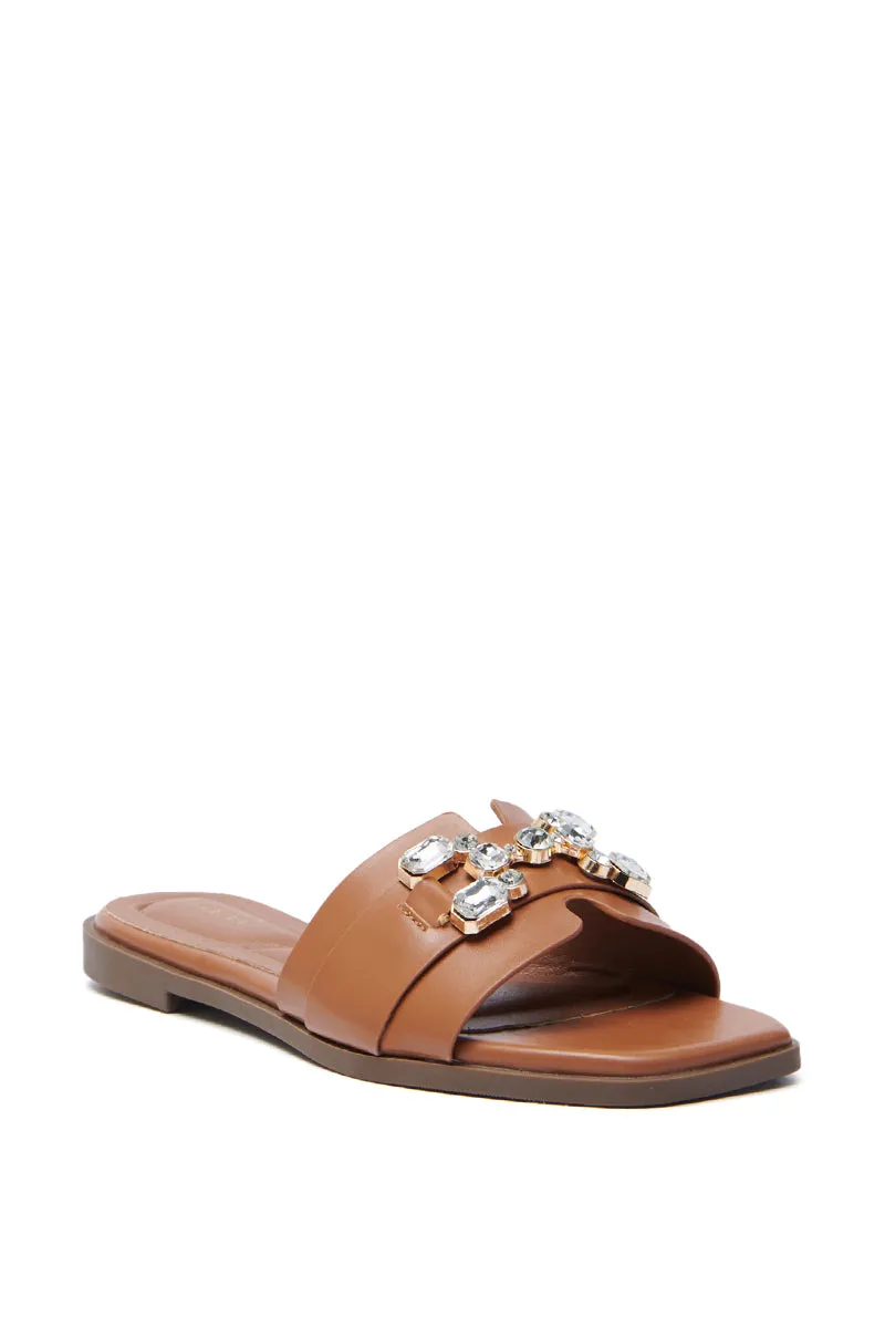 AKIRA ARCADIANA BROWN EMBELLISHED RHINESTONE SANDAL sold by AKIRA product image thumbnail 4
