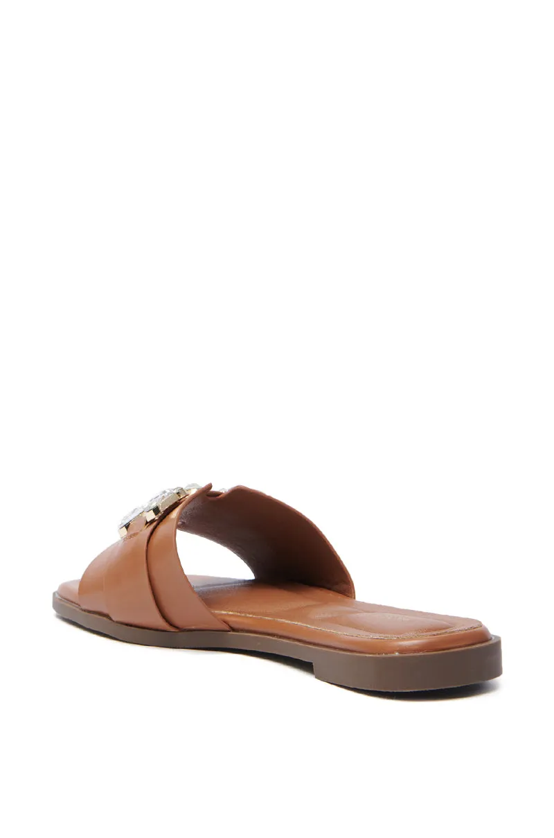 AKIRA ARCADIANA BROWN EMBELLISHED RHINESTONE SANDAL sold by AKIRA product image thumbnail 5