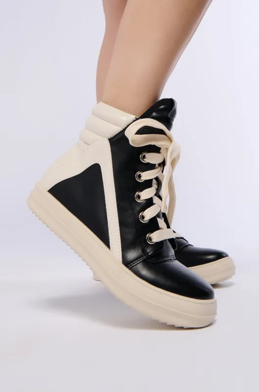 RUBY HIGH TOP SNEAKER IN BLACK sold by AKIRA