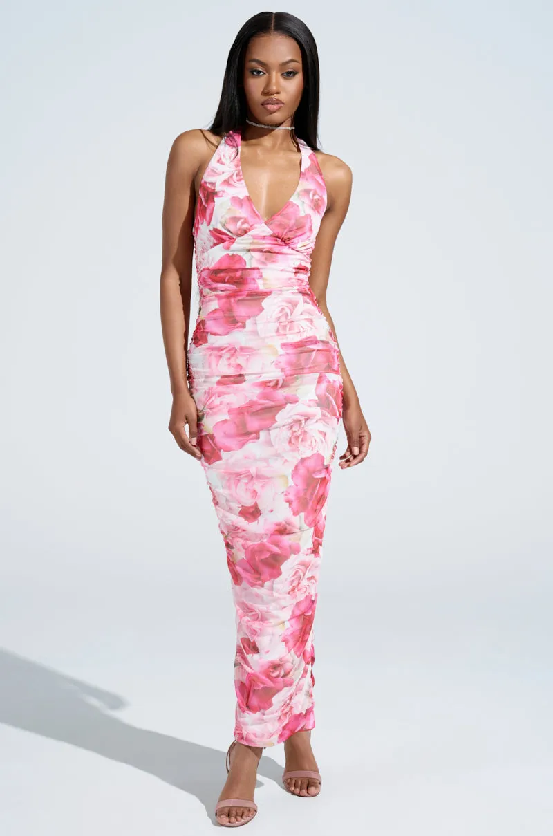 VIOLETS FOR ROSES PRINTED MAXI DRESS sold by AKIRA