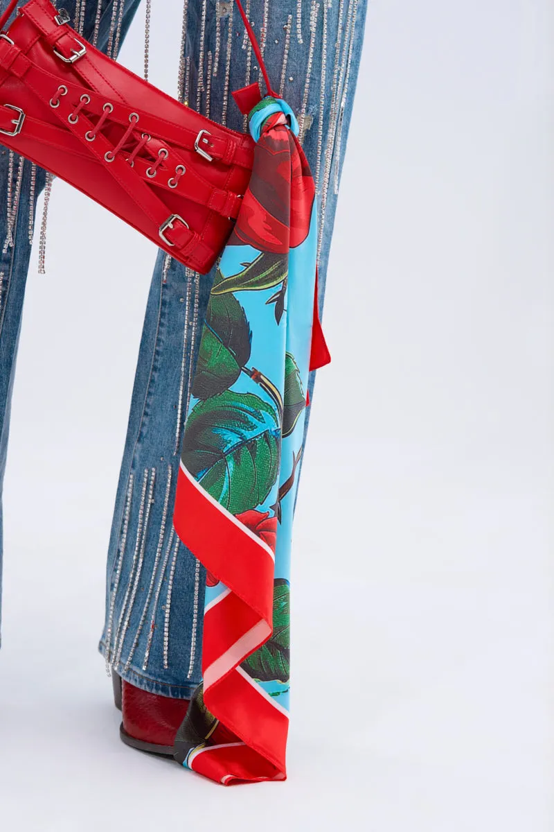 ROSEY VIBE SATIN SCARF sold by AKIRA