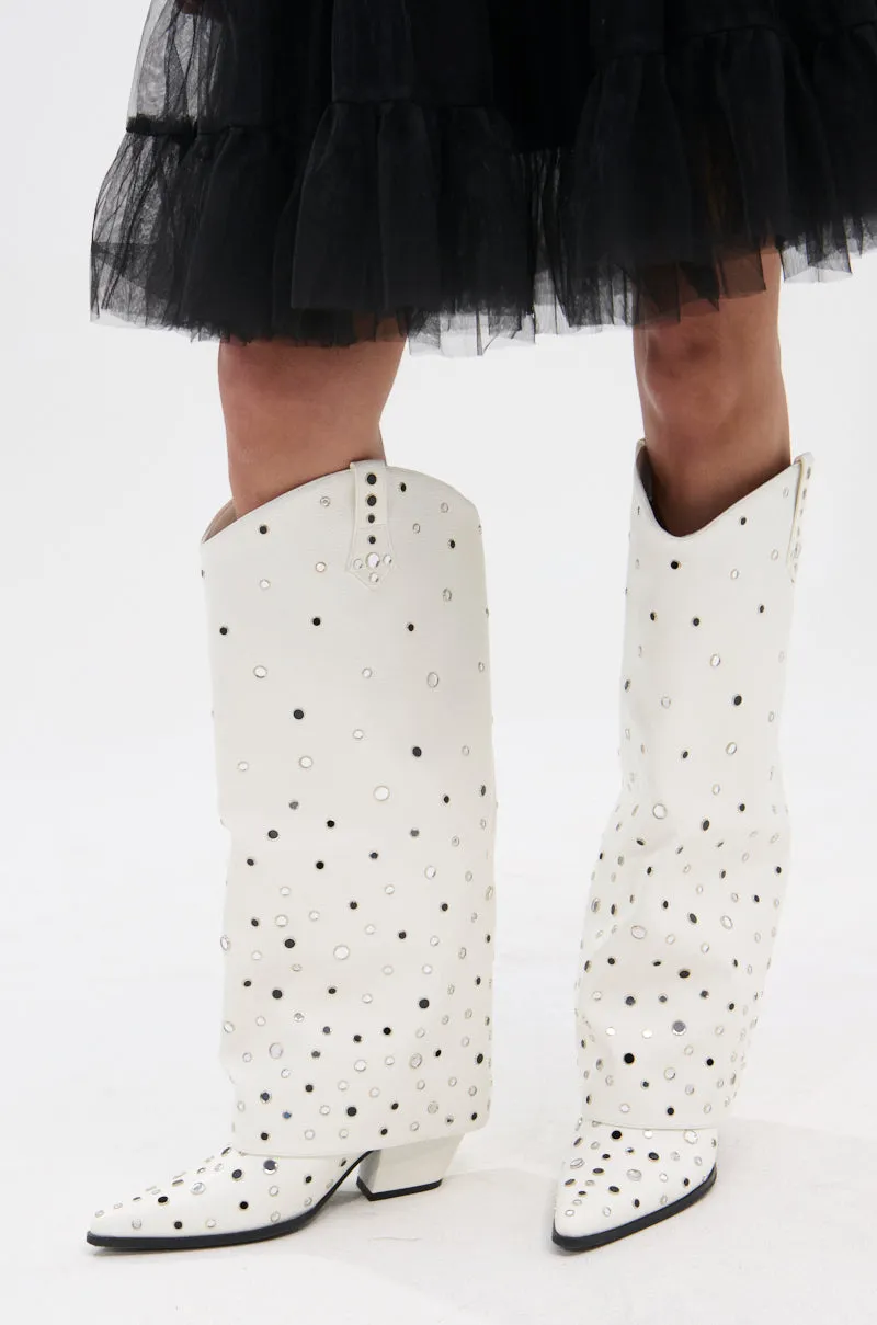 AZALEA WANG MADLOCK WHITE EMBELLISHED WESTERN BOOT sold by AKIRA product image thumbnail 2