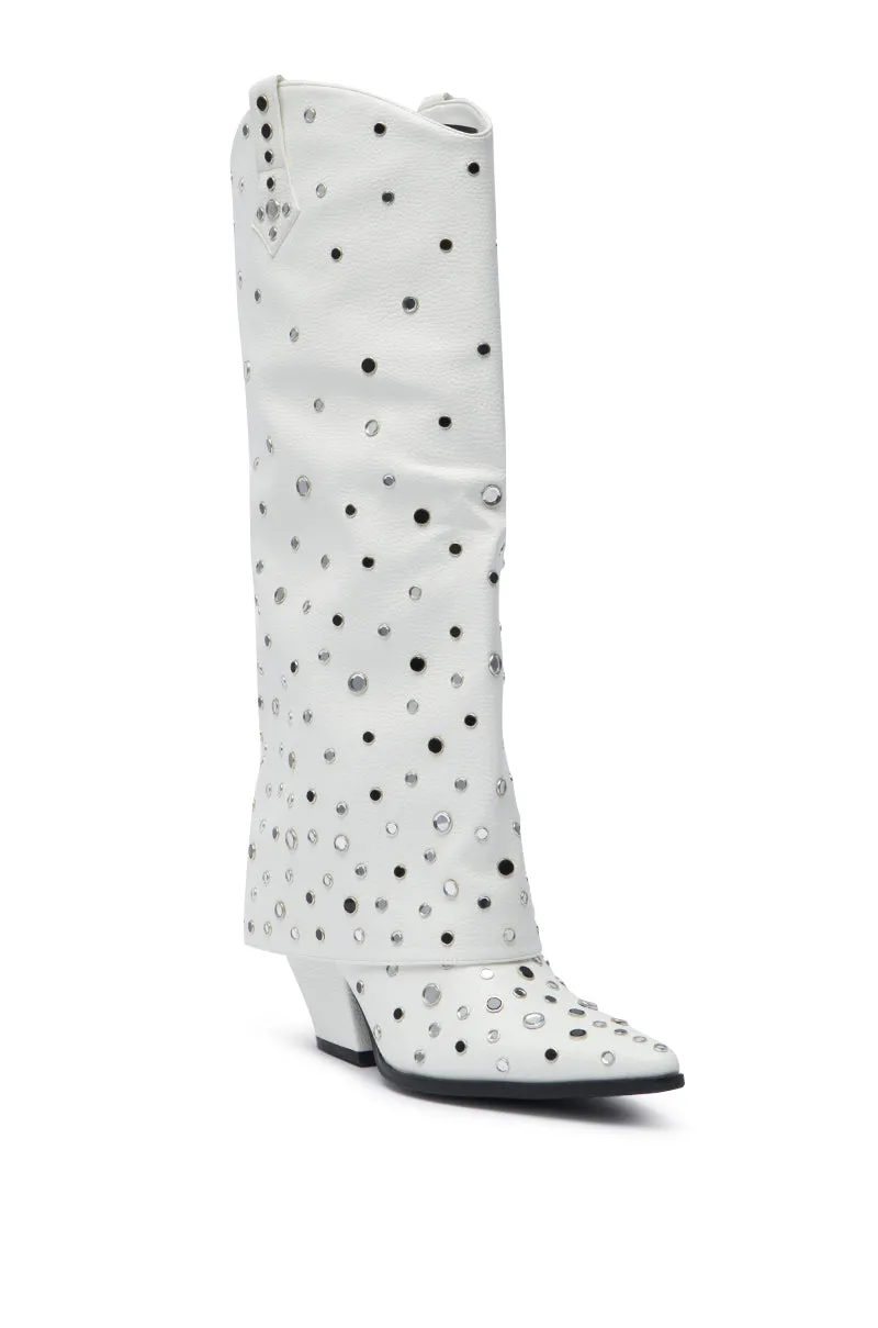 AZALEA WANG MADLOCK WHITE EMBELLISHED WESTERN BOOT sold by AKIRA product image thumbnail 5