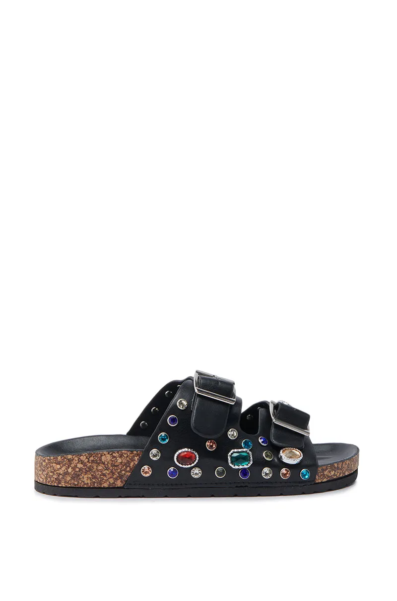 AKIRA BAYLEAVES SLIP ON BLACK SANDAL sold by AKIRA product image thumbnail 3
