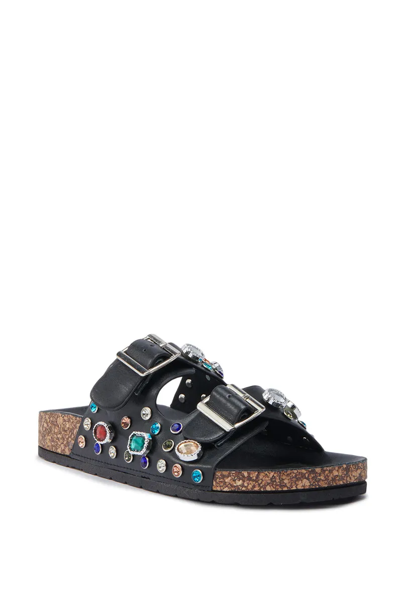 AKIRA BAYLEAVES SLIP ON BLACK SANDAL sold by AKIRA product image thumbnail 4