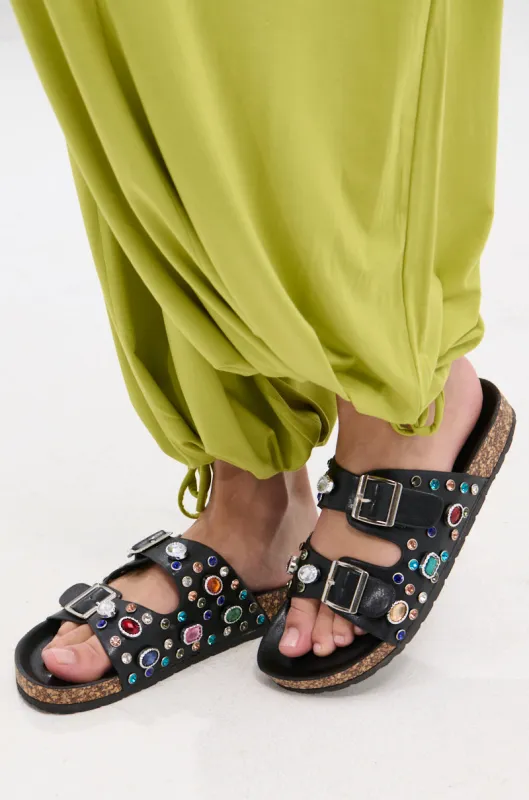 AKIRA BAYLEAVES SLIP ON BLACK SANDAL sold by AKIRA