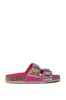 AKIRA RUVY FUCHSIA STONE EMBELLISHED FLAT SANDAL sold by AKIRA