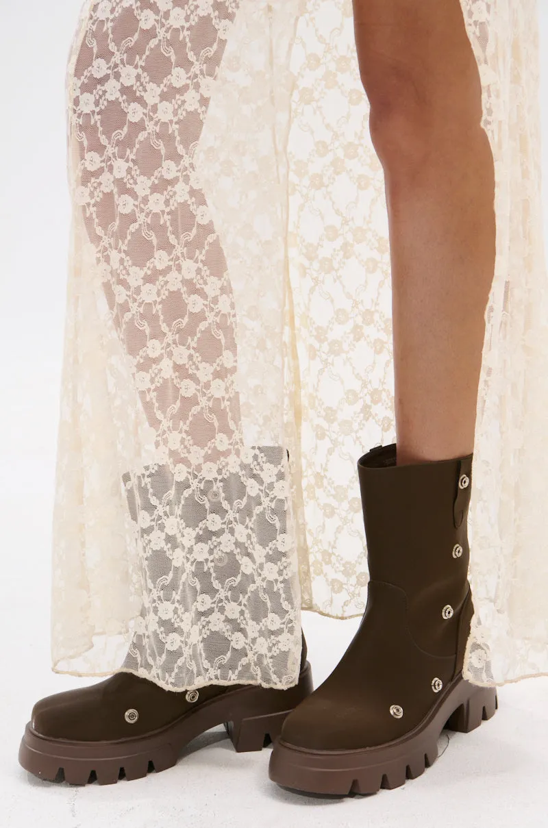 AZALEA WANG BHARTI BROWN FLAT BOOTIE sold by AKIRA product image thumbnail 4