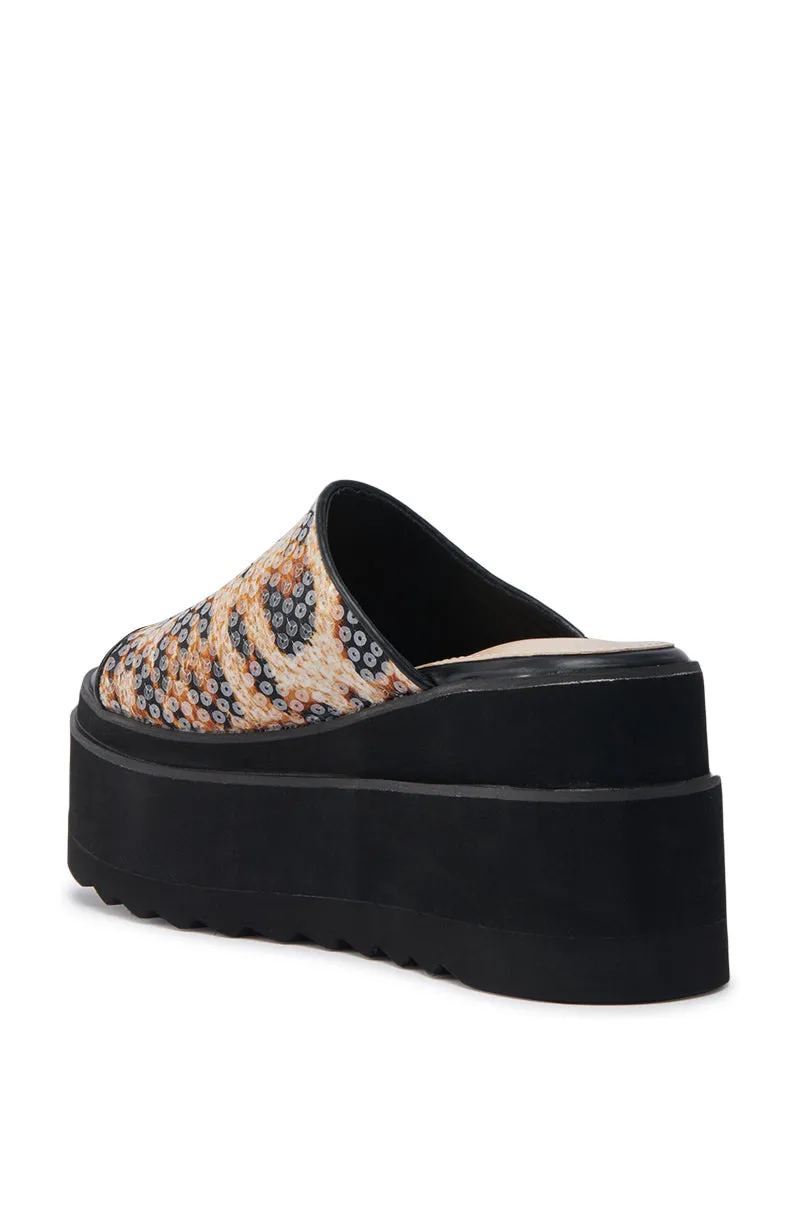 AZALEA WANG CORLISS LEOPARD FLATFORM SANDAL sold by AKIRA product image thumbnail 5