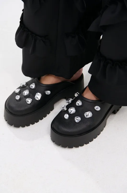 AZALEA WANG HAIN BLACK EMBELLISHED FLAT sold by AKIRA