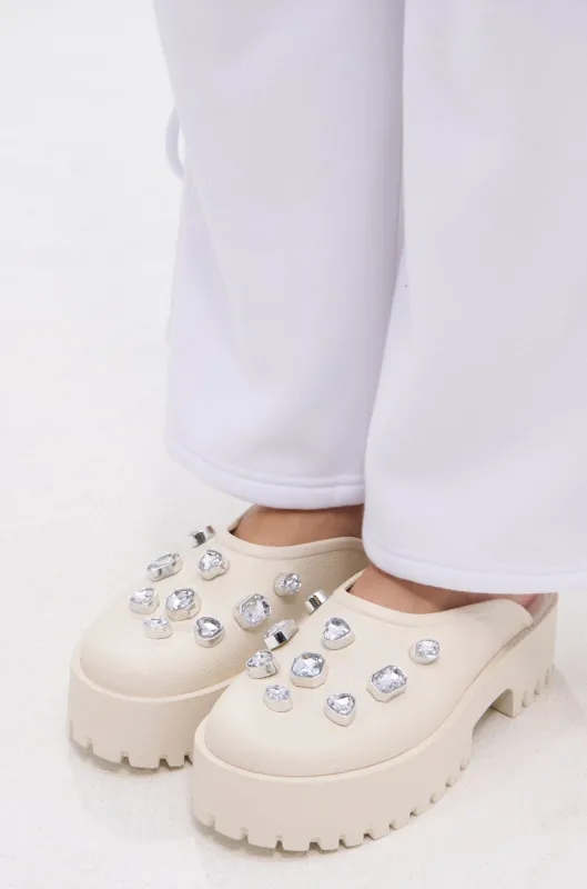 AZALEA WANG HAIN IVORY RHINESTONE FLAT sold by AKIRA
