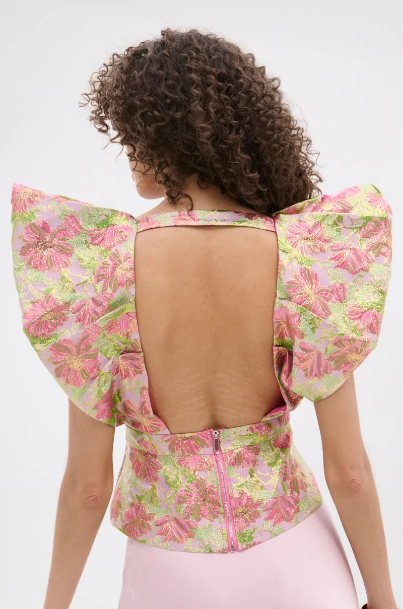 DECADENT FLORAL BROCADE BLOUSE sold by AKIRA product image thumbnail 5