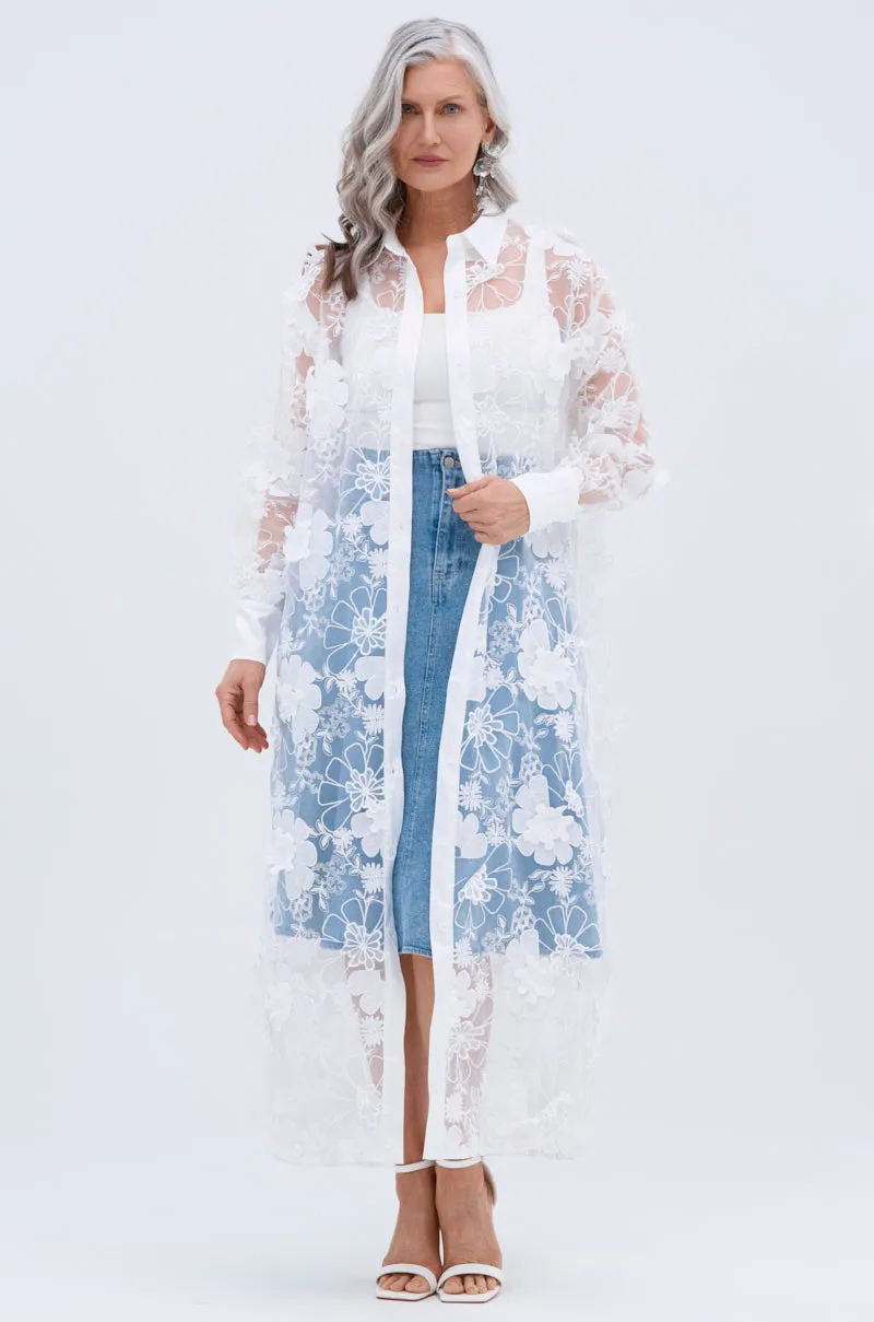 LACE BUTTON UP sold by AKIRA