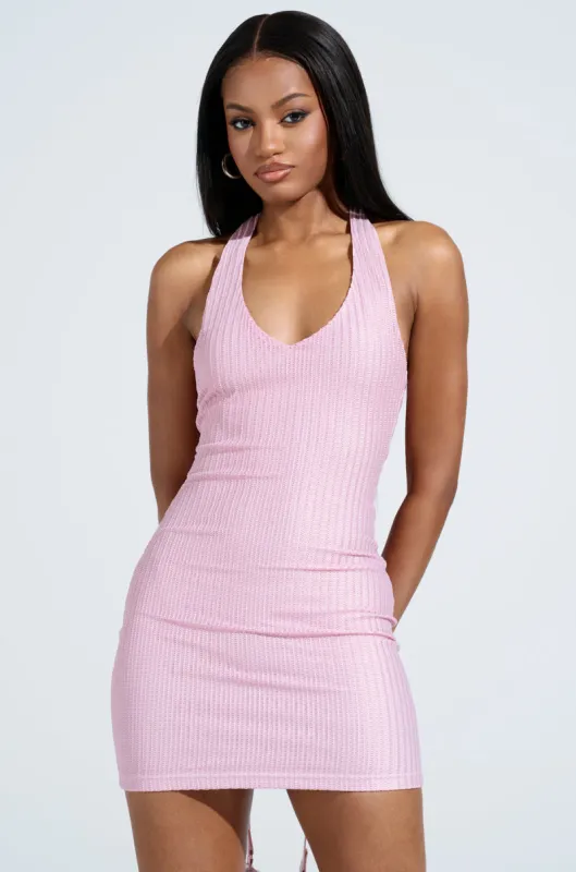 JUST A GIRL METALLIC MINI DRESS IN LILAC sold by AKIRA