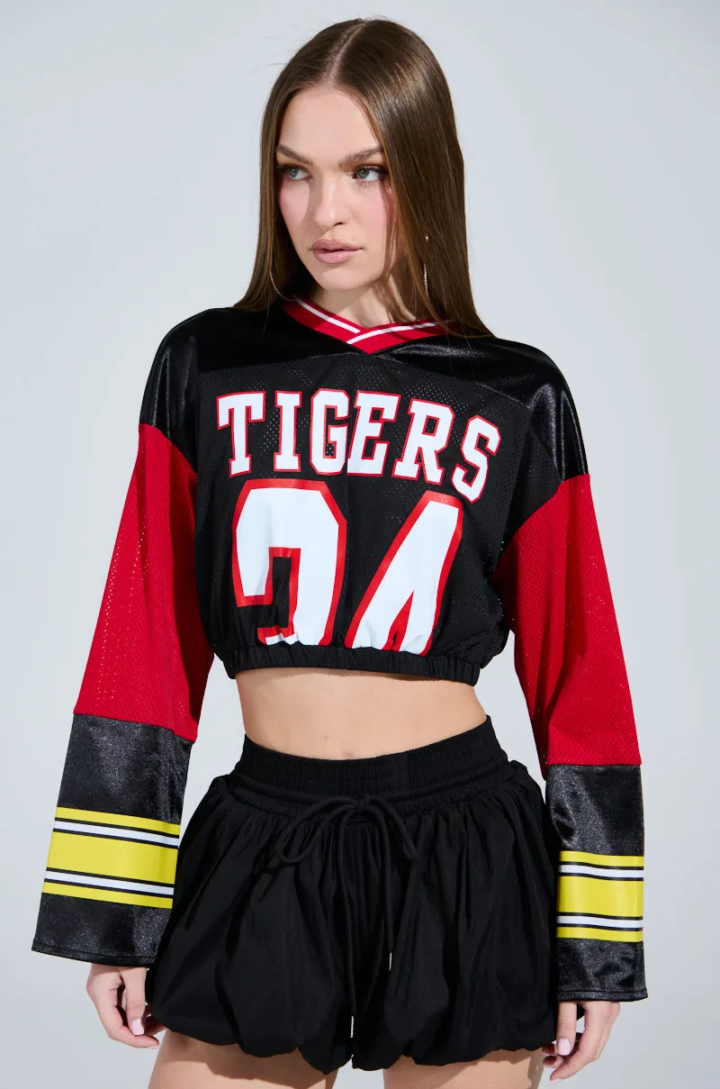 TIGERS CROP JERSEY sold by AKIRA