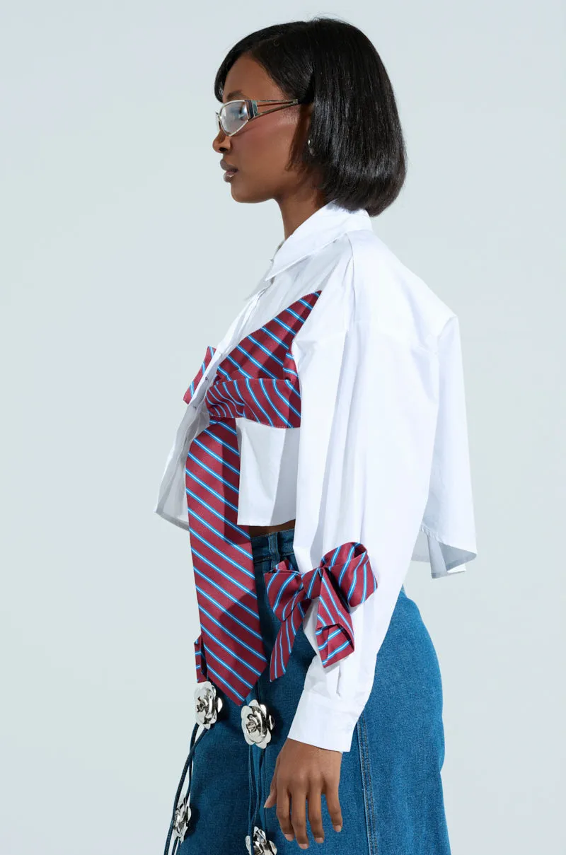 TIED TO YOU BUTTON DOWN BLOUSE sold by AKIRA product image thumbnail 3