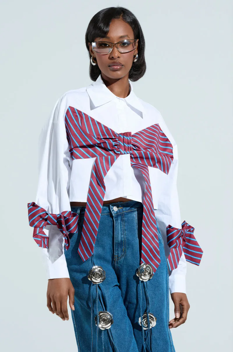 TIED TO YOU BUTTON DOWN BLOUSE sold by AKIRA product image thumbnail 2