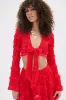 GIMME MORE TIE FRONT SLINKY BLOUSE IN RED sold by AKIRA