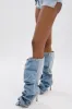 AZALEA WANG IMOGINE DENIM SNAP BOOT sold by AKIRA